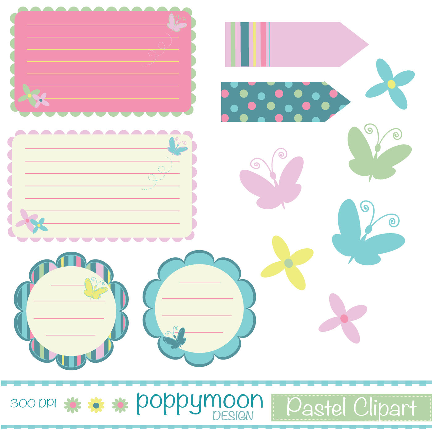 Big pastel pattern pack By Poppymoon Design | TheHungryJPEG.com