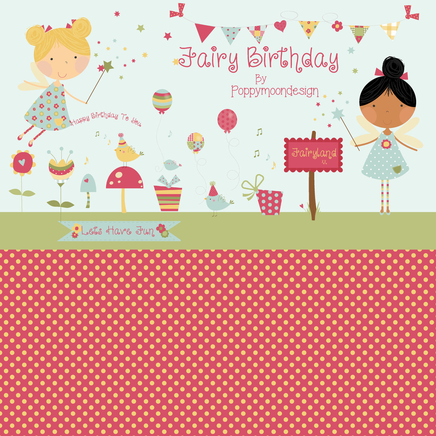 Big Fairy birthday bundle By Poppymoon Design | TheHungryJPEG
