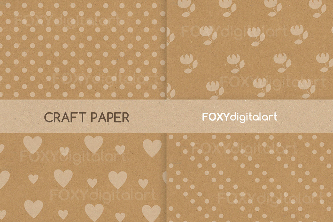 Craft Paper Digital Set. Brown Craft Paper. Brown Scrapbook Paper