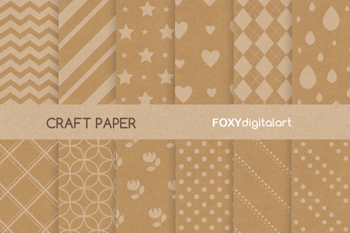 Commercial Use Blogs Brown Paper Cardboard Backgrounds Printables Set Of 35 Pattern Kraft Digital Paper Scrapbooking Paper