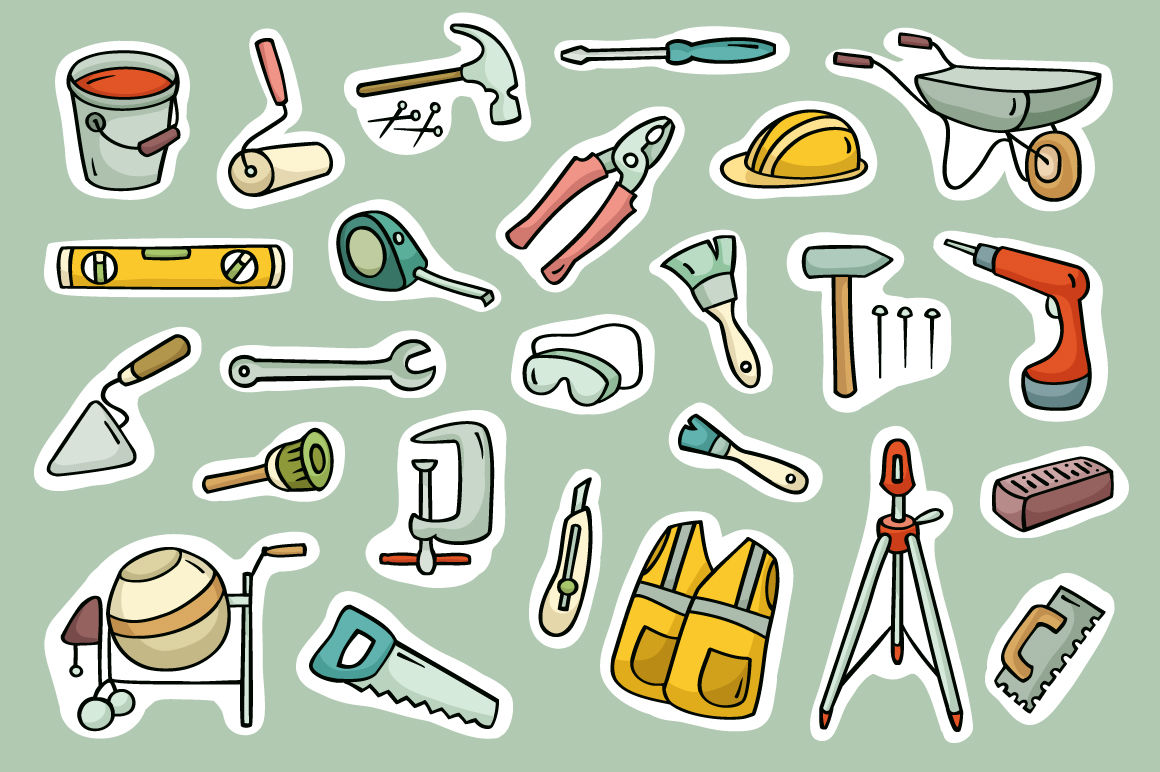 construction tools cartoon
