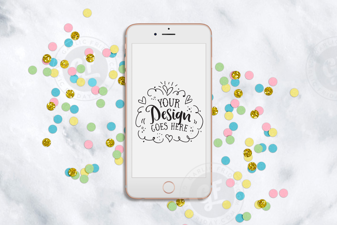 Download Confetti Party Styled Stock Desktop Mockup By Garlic Friday Design | TheHungryJPEG.com