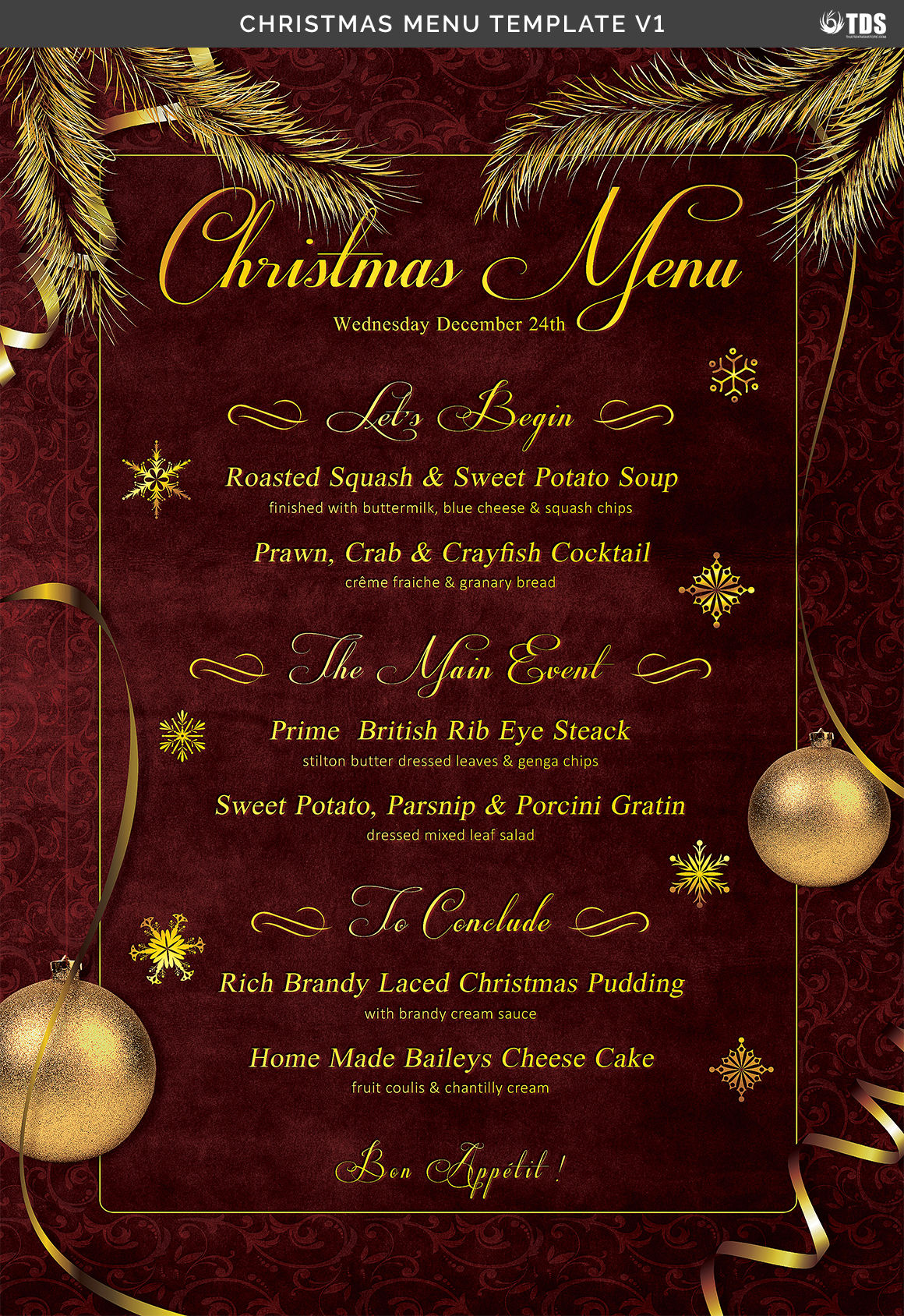 Christmas Menu Template V1 By Thats Design Store TheHungryJPEG