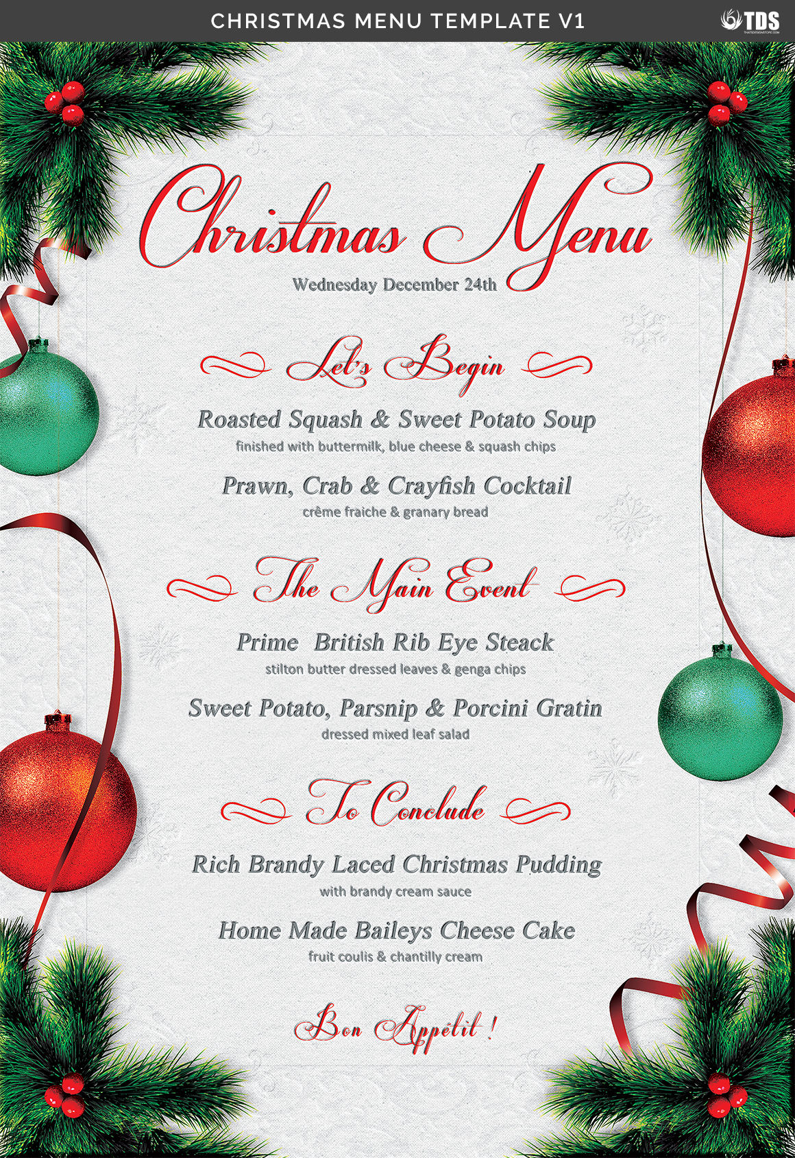 Christmas Menu Template V1 By Thats Design Store