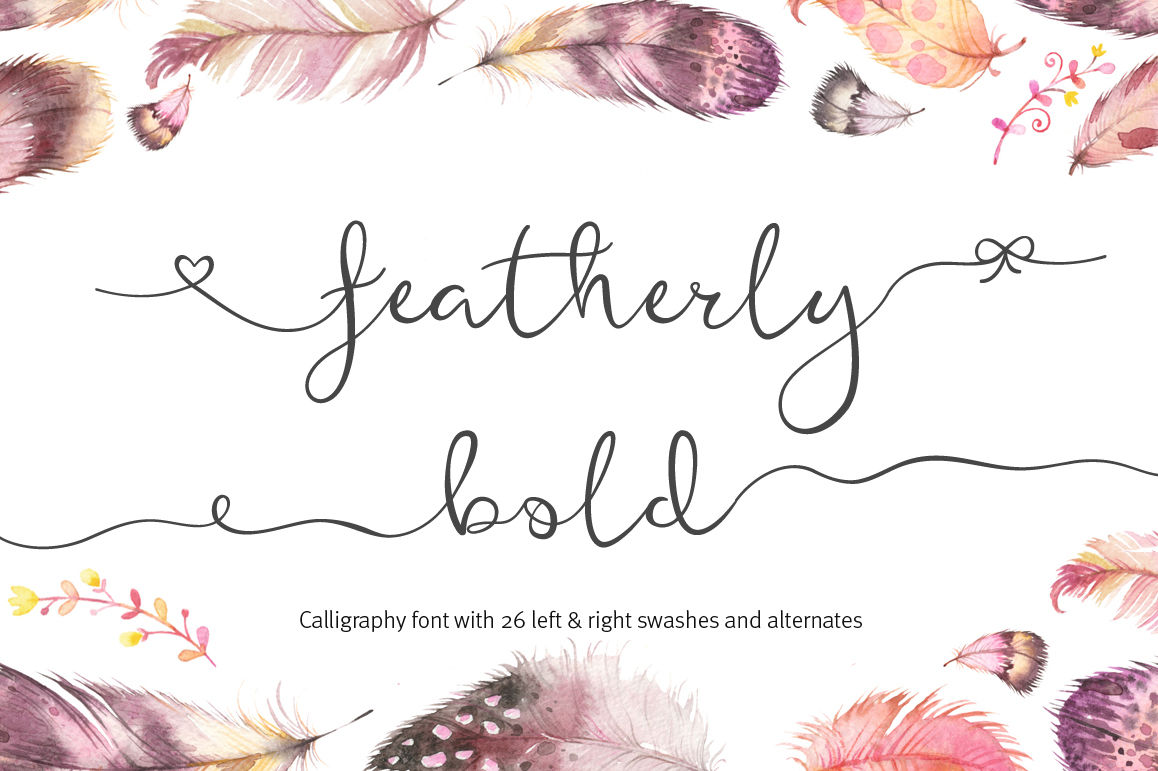 Featherly Bold Wedding Font By Joanne Marie Thehungryjpeg Com