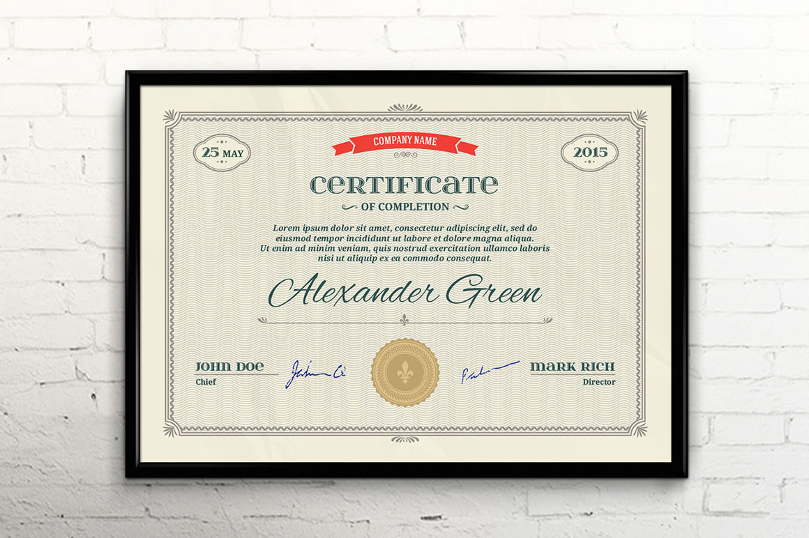 Certificate Template Vector PSD By Musiclove TheHungryJPEG