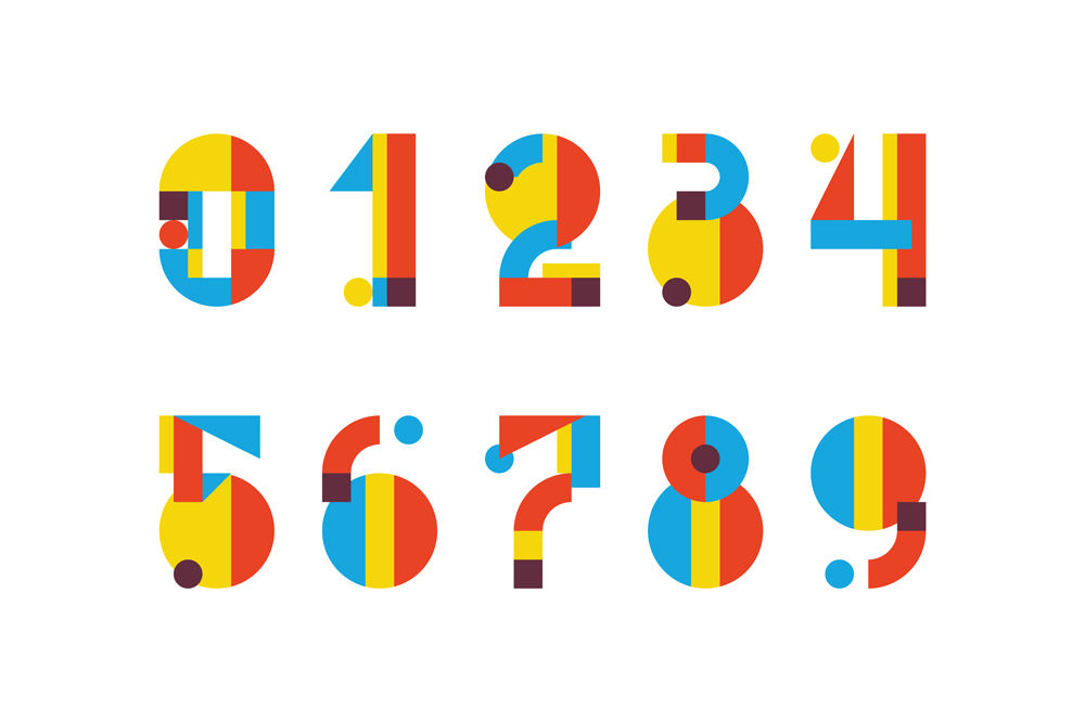 Numbers in Flat Style - Vector Set By serkorkin | TheHungryJPEG