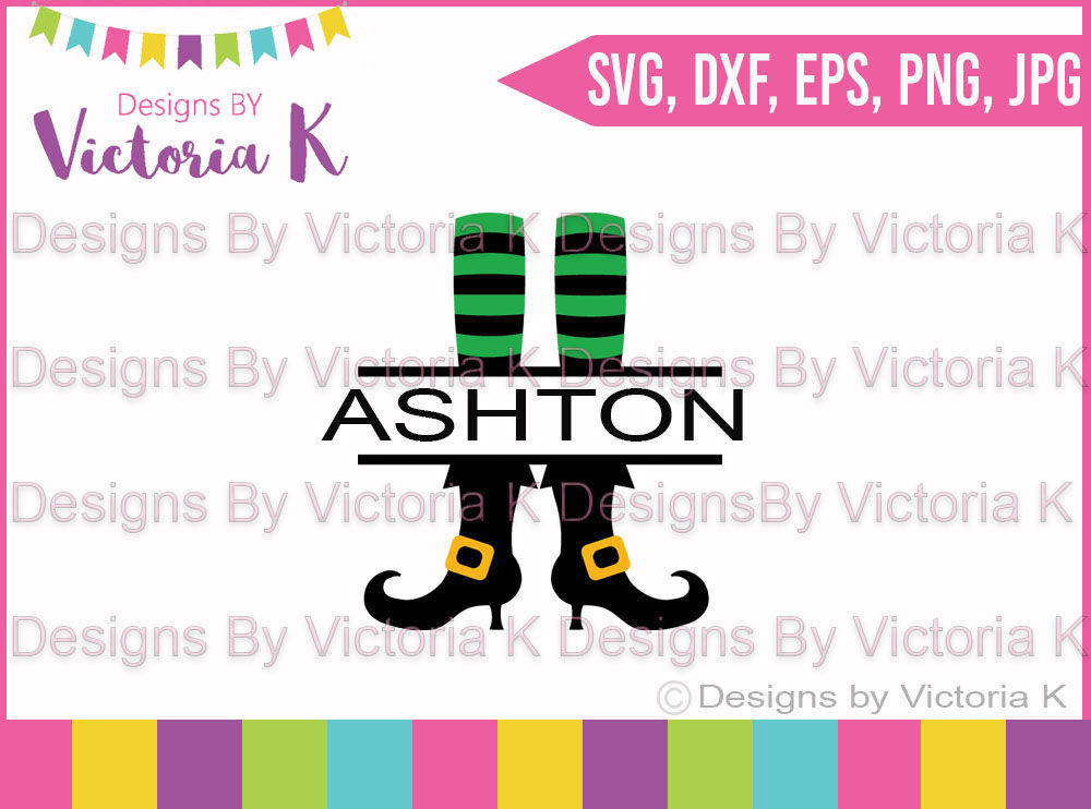Witches Legs Split Monogram Halloween Svg Dxf Cut Files By Designs By Victoria K Thehungryjpeg Com