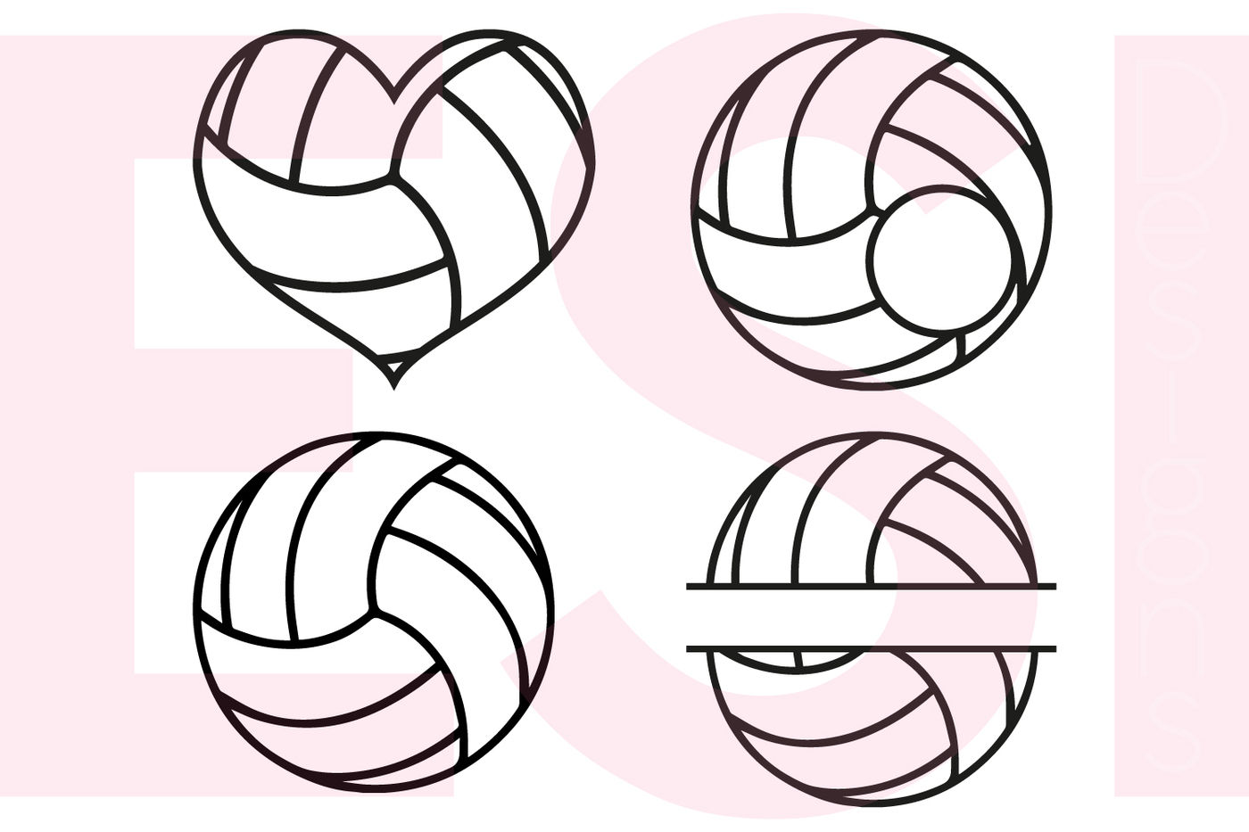 Volleyball Designs And Monograms Svg Dxf Eps Cutting Files By Esi Designs Thehungryjpeg Com