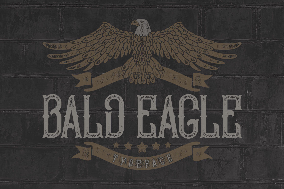 Bald Eagle Typeface By Gleb Natasha Guralnyk Thehungryjpeg Com