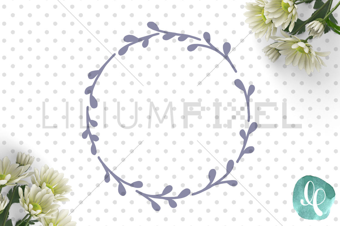 Download Simple Leaf Wreath / SVG PNG JPEG DXF By Lilium Pixel SVG | TheHungryJPEG.com