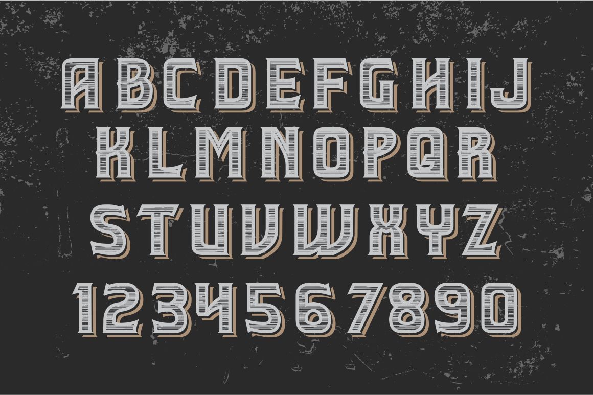 Vintage Label Letters - Retro Mobile By Vintage Font Lab | TheHungryJPEG