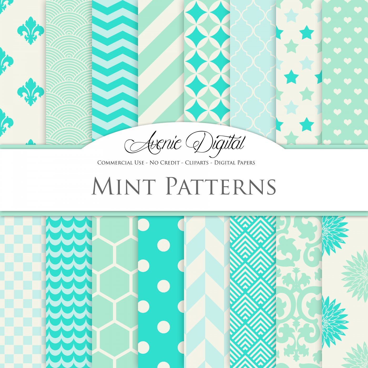 Mint Digital Paper By AvenieDigital