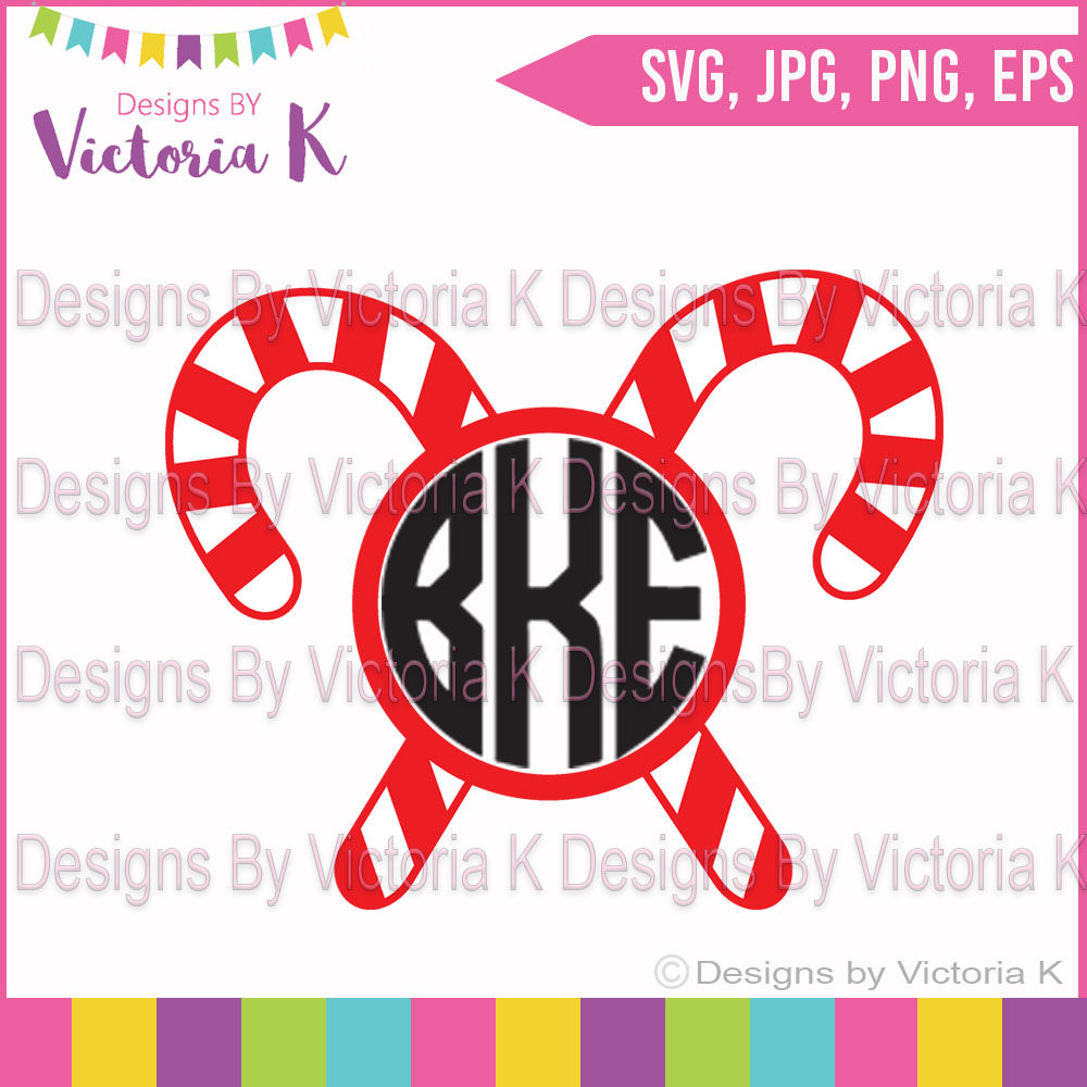 Candy Cane Monogram Svg Cut File By Designs By Victoria K Thehungryjpeg Com