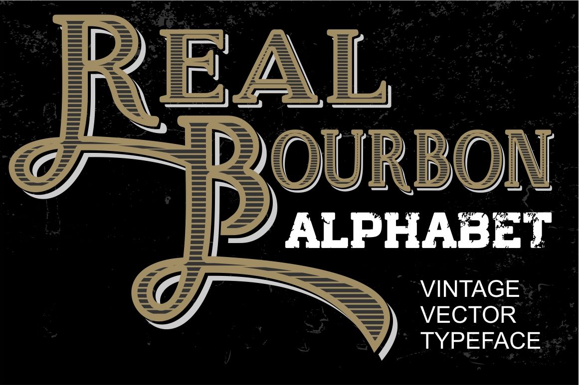 Download Real Bourbon - Vintage vector letters By Vintage Font Lab ...