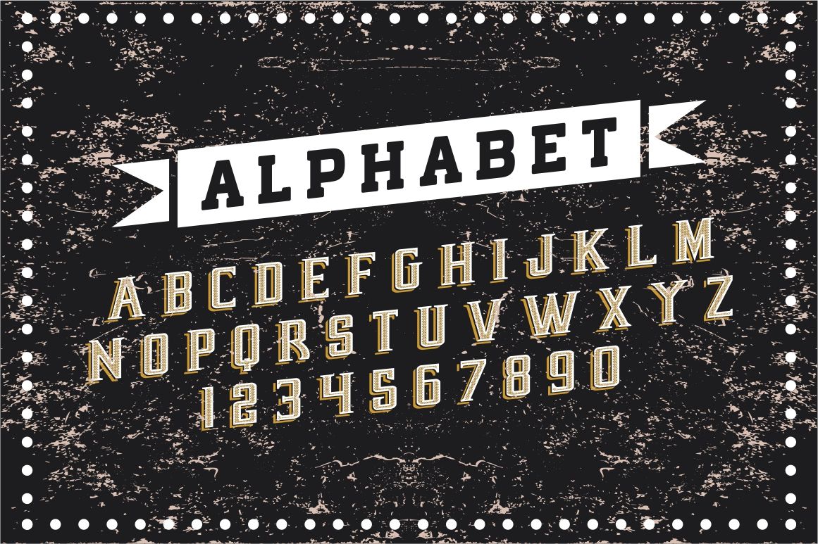 Vintage Label Vector Font Retro Alphabet By Vintage Font Lab Thehungryjpeg Com