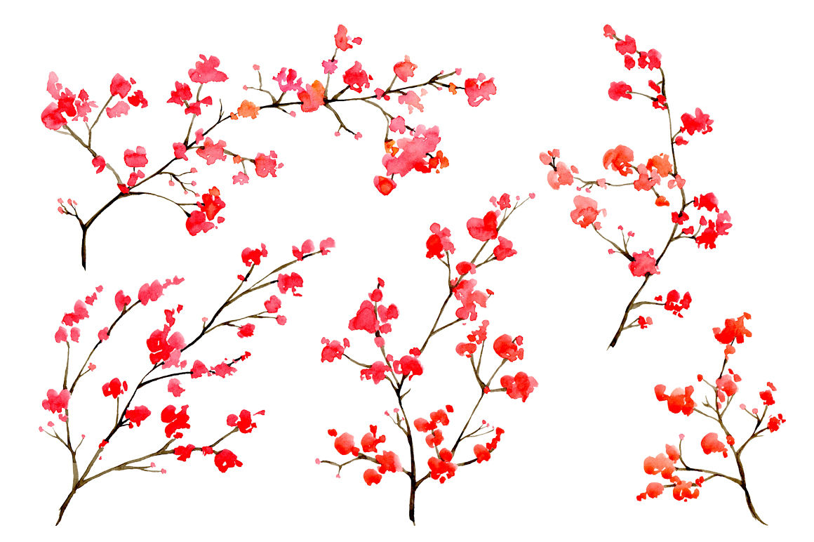 watercolor floral branches 10 png by watercolorflowers thehungryjpeg com watercolor floral branches 10 png by