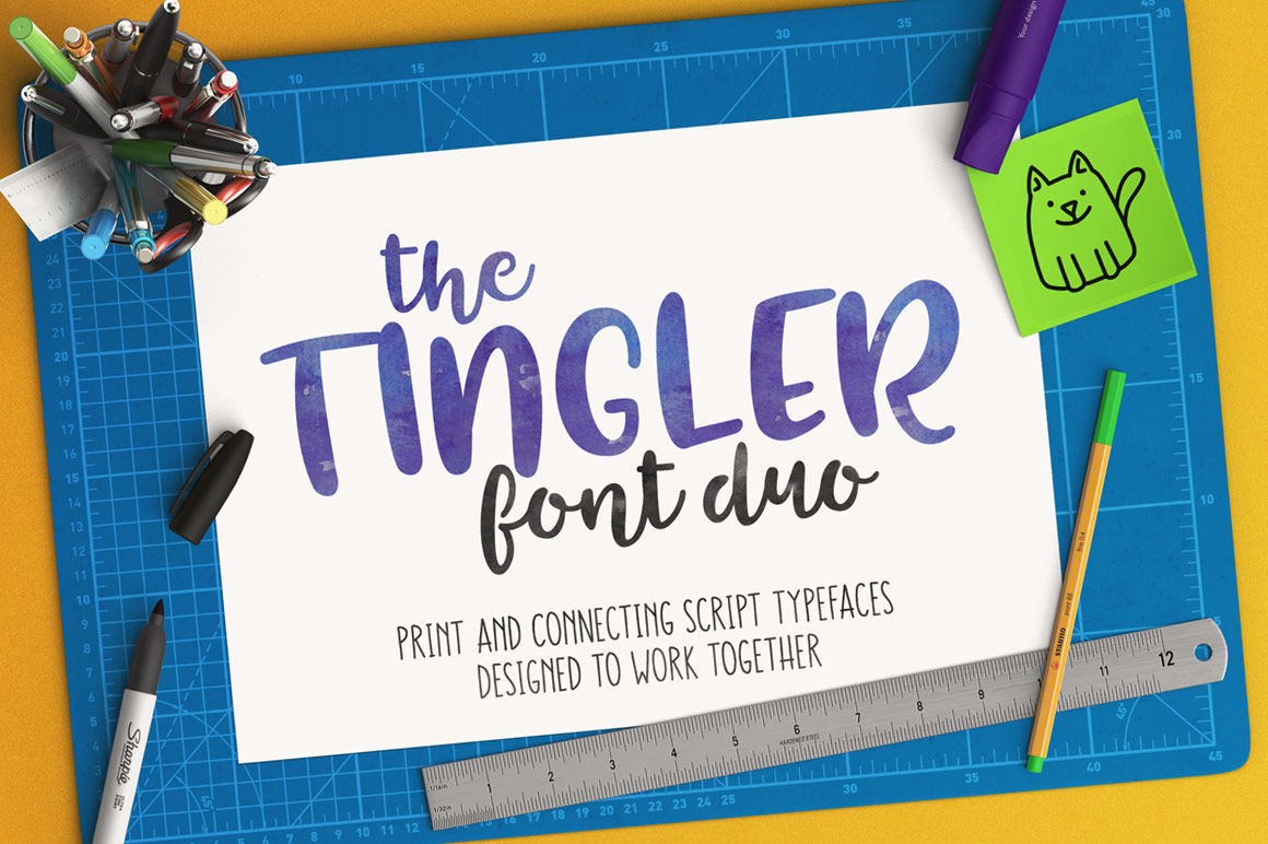 Tingler Print Tingler Script Duo By Geekmissy Thehungryjpeg Com