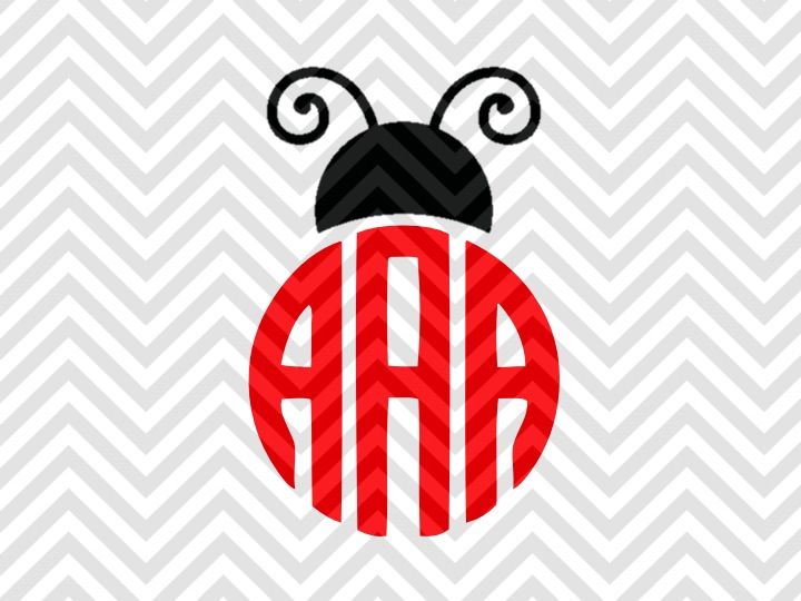 Download Ladybug Monogram (Letters not Included) By Kristin Amanda Designs SVG Cut Files | TheHungryJPEG.com