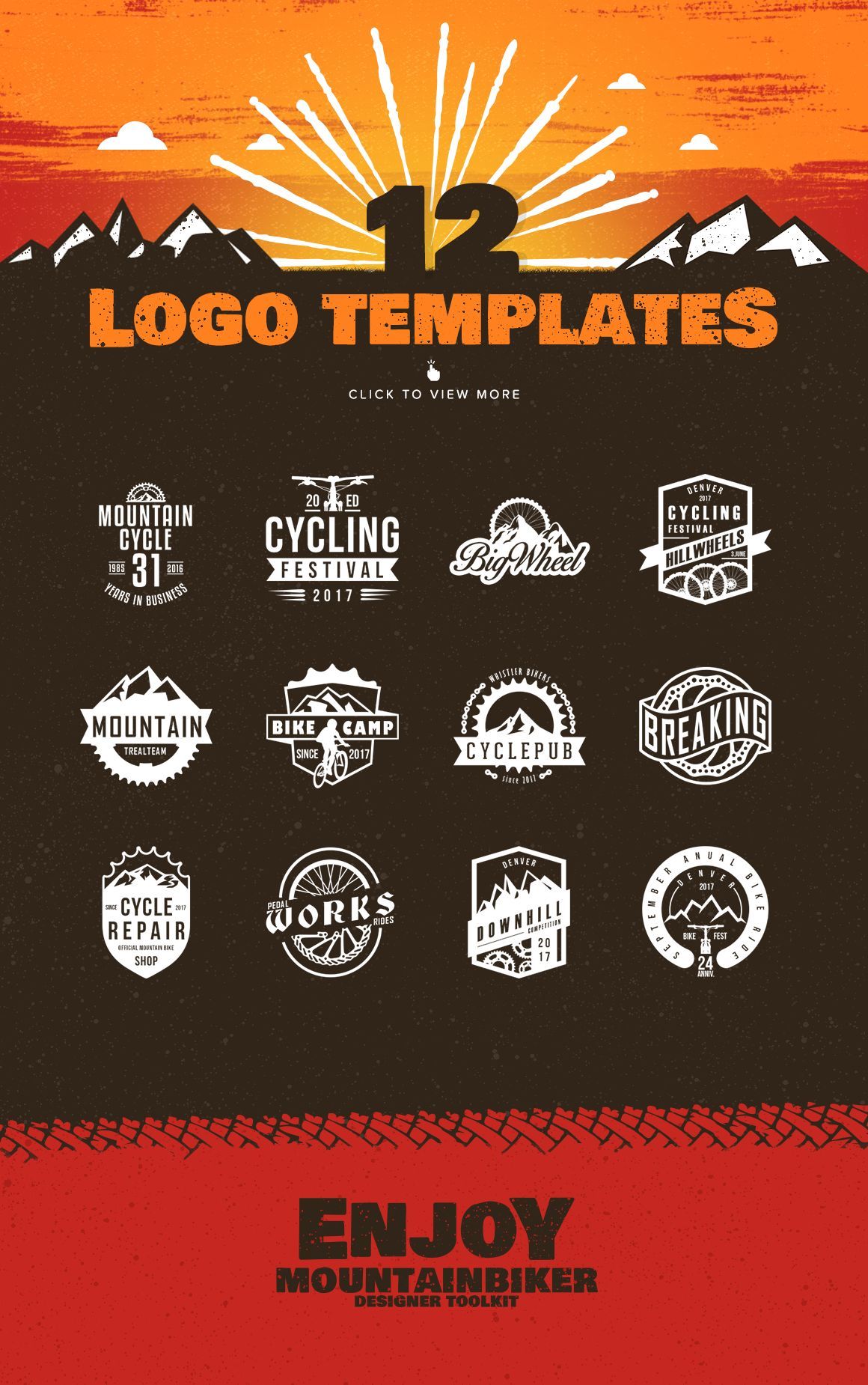 The Designer Mountain Bike Logos Kit By LovePower | TheHungryJPEG.com