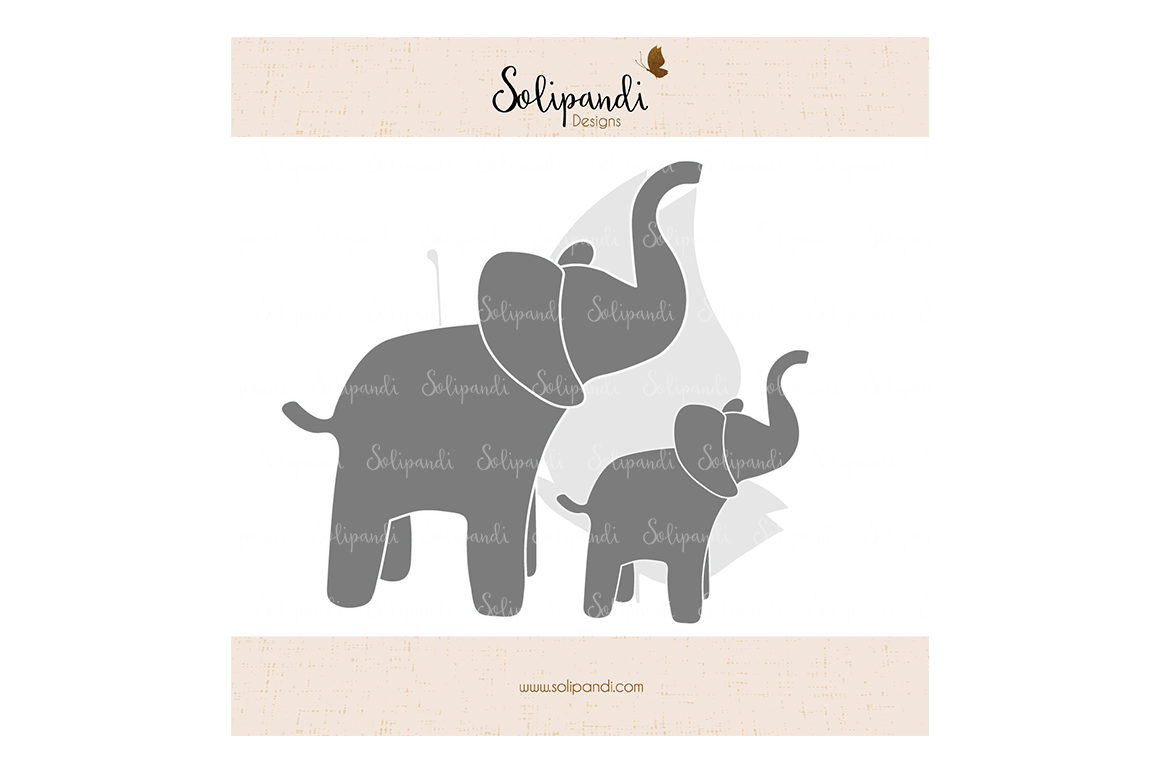 Elephant family - SVG and DXF Cut Files By Solipandi Designs