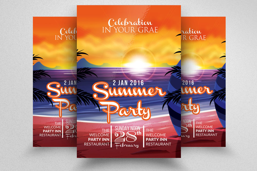 Summer Sunday Party Flyer By Designhub | TheHungryJPEG