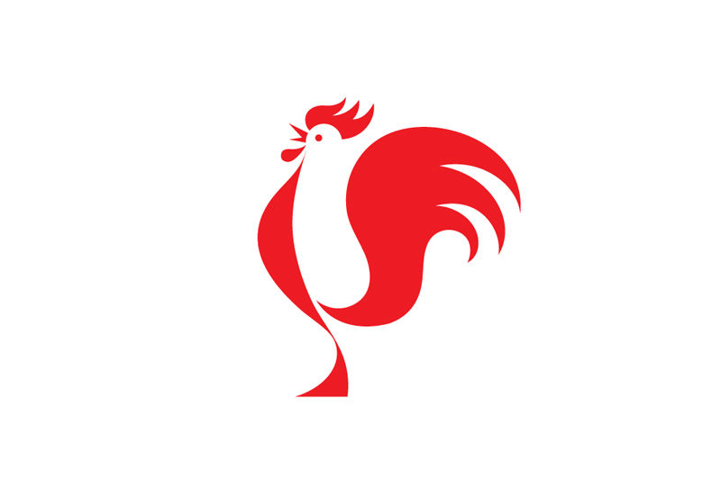 Fiery Red Rooster Illustration - Symbol of New Year 2017 on the Chinese ...