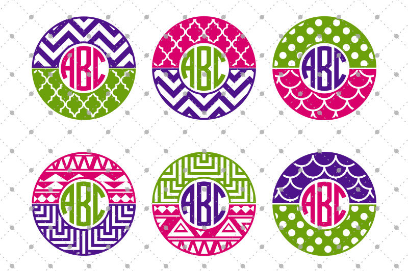 Download Patterned Circle Monogram Frames Files By SVG Cut Studio ...