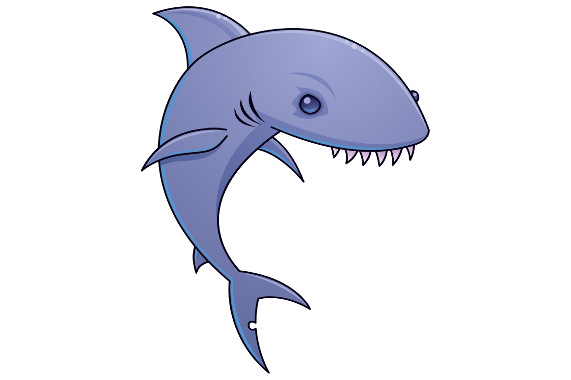 Sharky Cartoon Shark By fizzgig | TheHungryJPEG