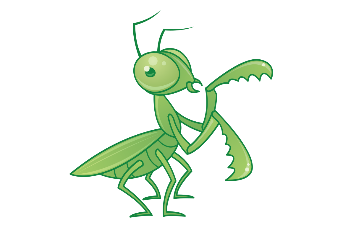 Praying Mantis Cartoon Character By fizzgig | TheHungryJPEG.com