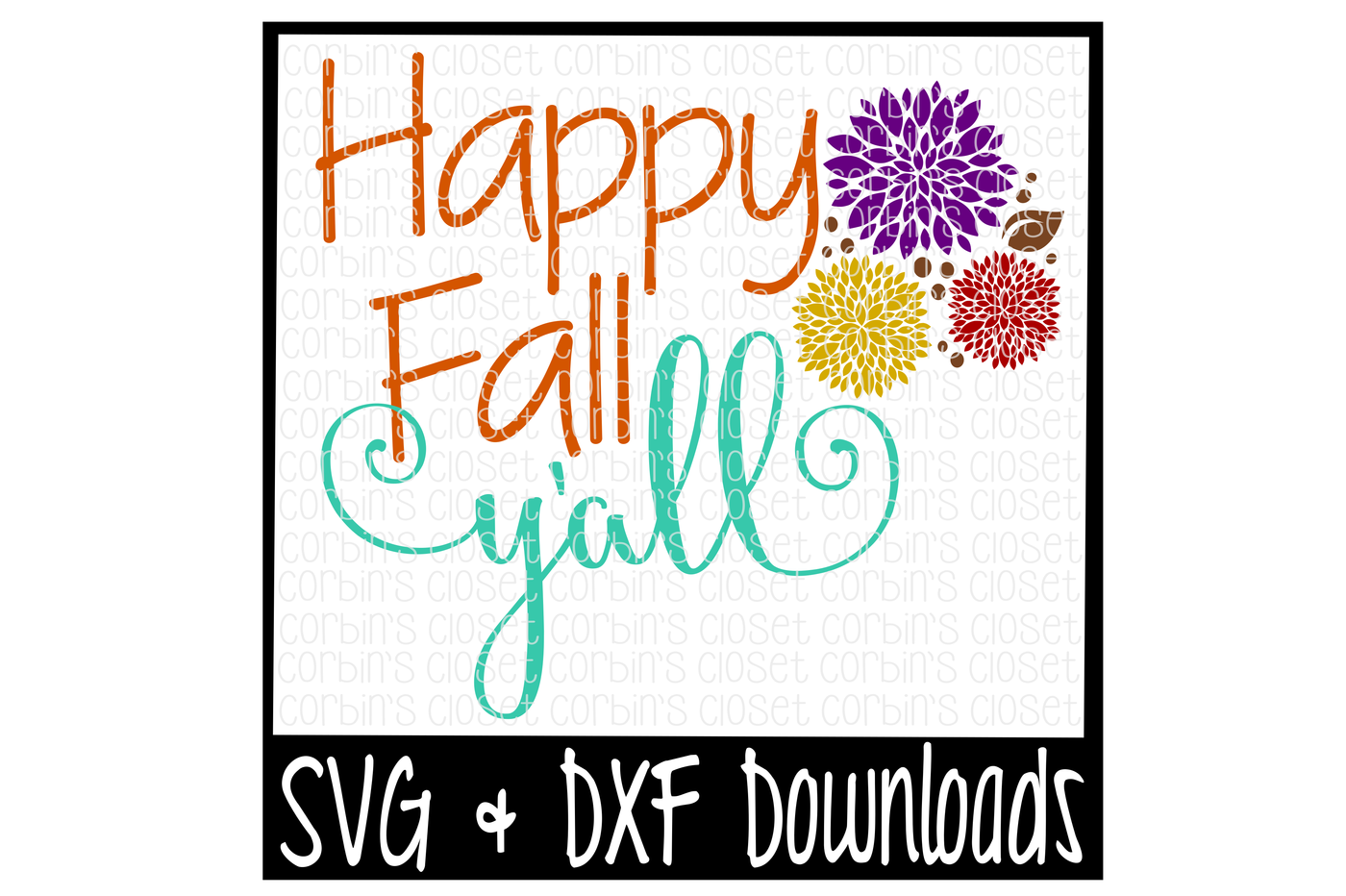 Download Happy Fall Y'all Cutting File By Corbins SVG ...