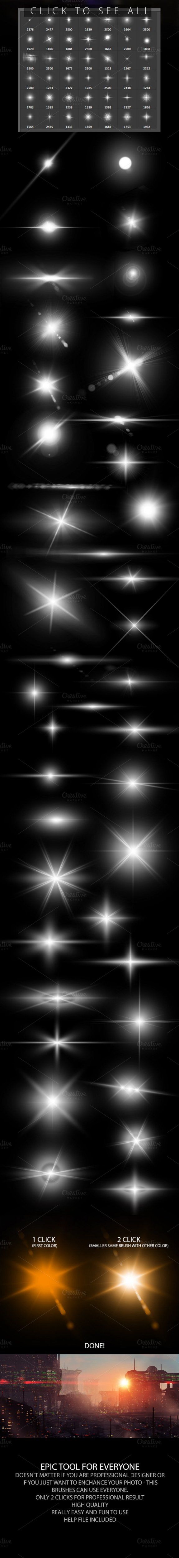 Download Lens Flare Stars Photoshop Brushes By Artistmef Thehungryjpeg Com