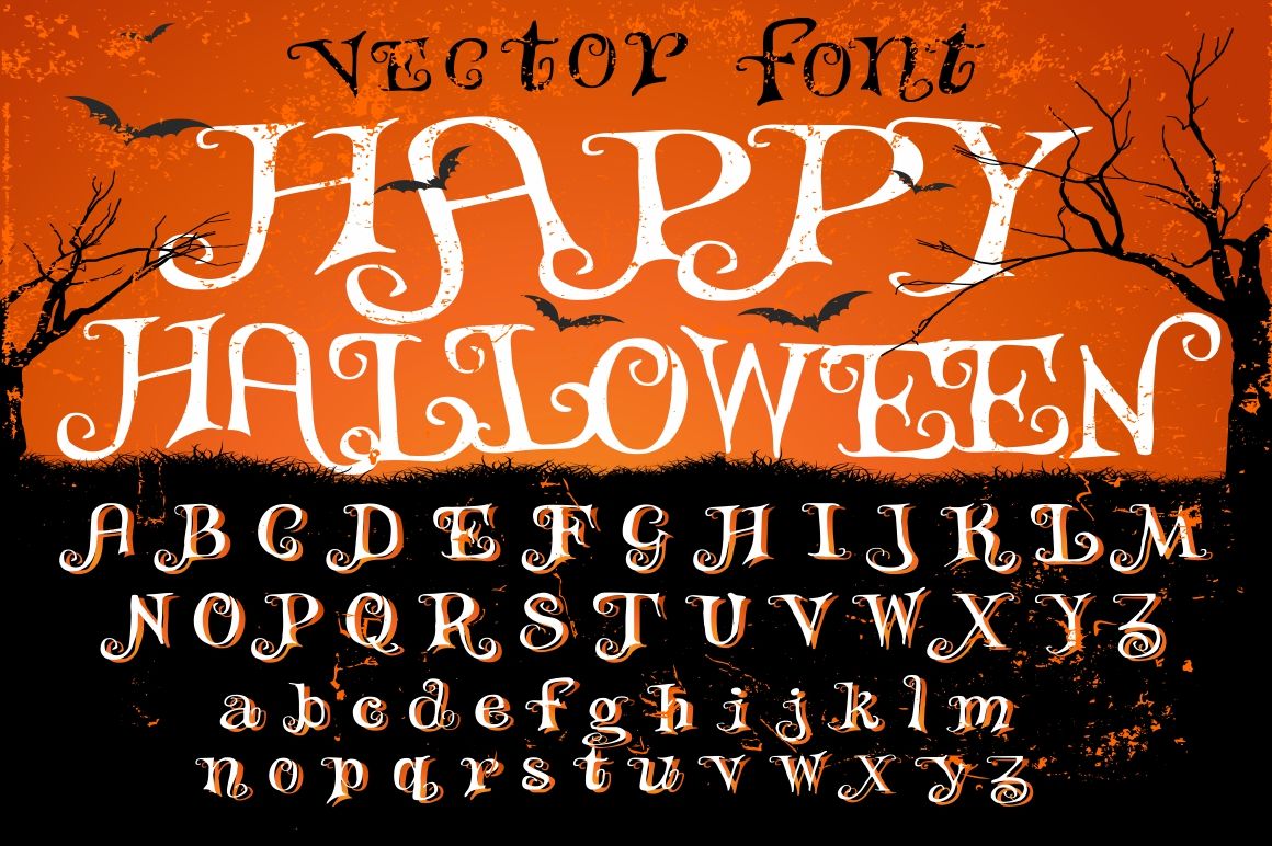 Happy Halloween - vector font By Vintage Font Lab  TheHungryJPEG