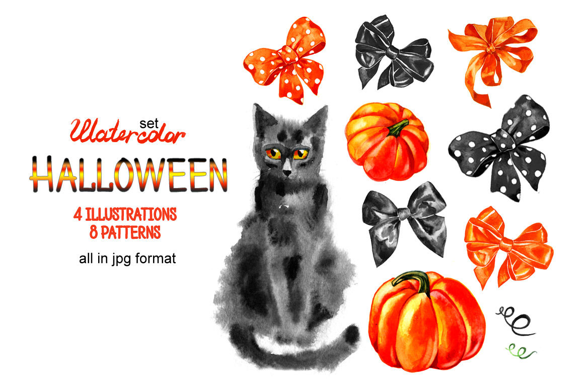 Download Watercolor Halloween By aquarelloaquarelle | TheHungryJPEG.com