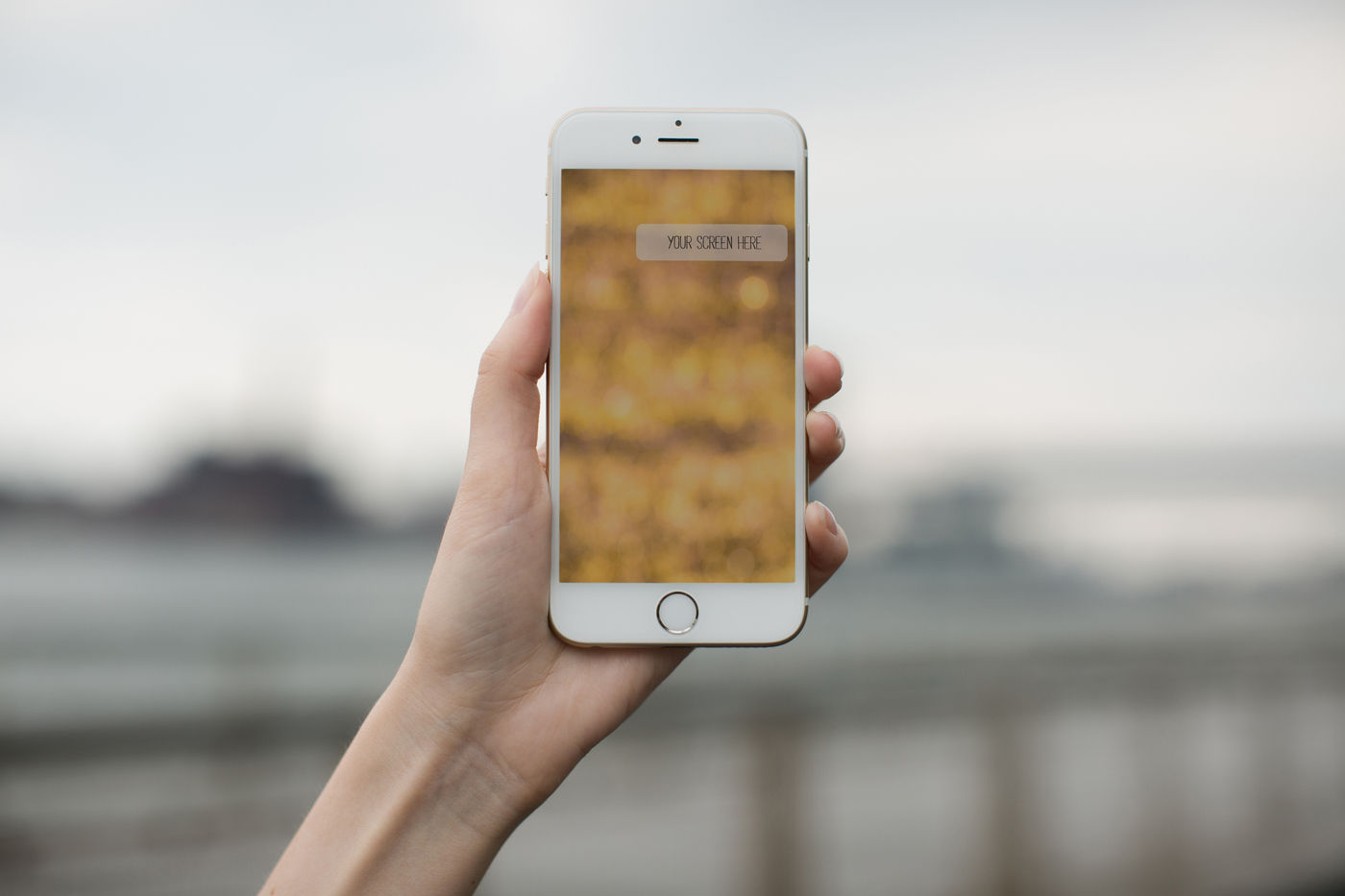 Download Iphone Hand Mockup Psd Yellow Images