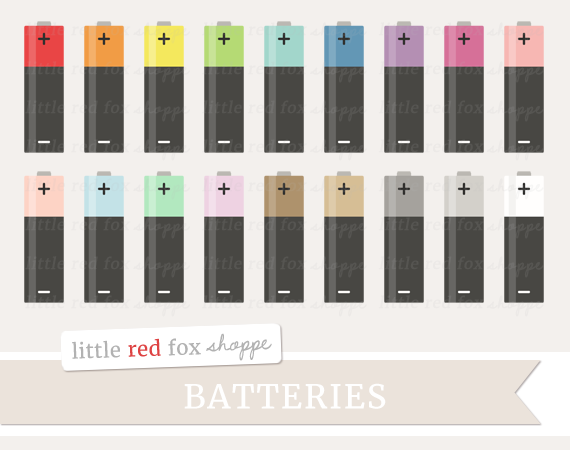 Battery Clipart By Little Red Fox Shoppe Thehungryjpeg Com
