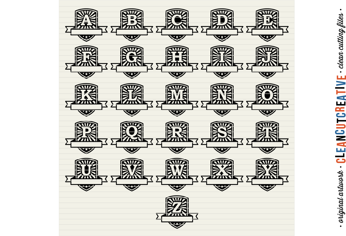 Retro Badge Monogram Font - DXF EPS SVG By ...