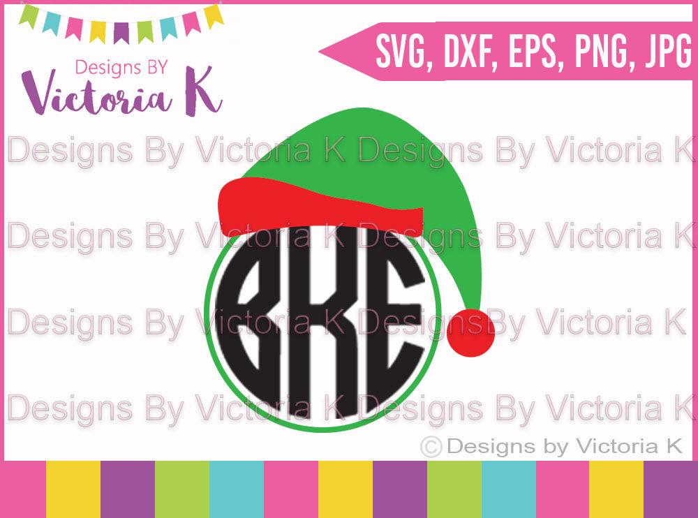 Elf Hat Monogram Christmas Svg Dxf Cricut Silhouette Cut File By Designs By Victoria K Thehungryjpeg Com