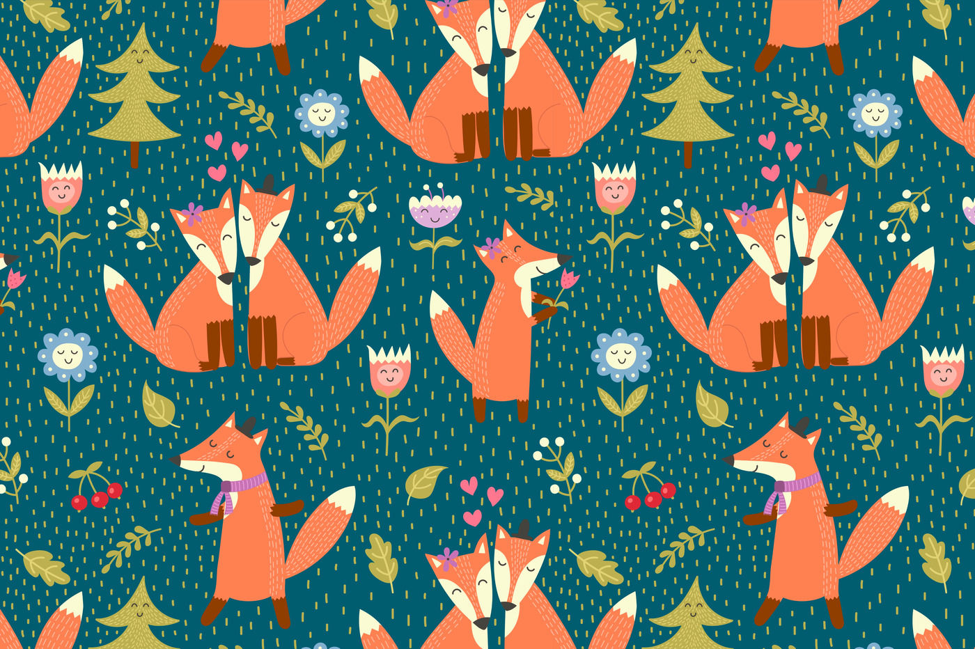 Fox Tales: patterns By JuliyaS Art | TheHungryJPEG.com