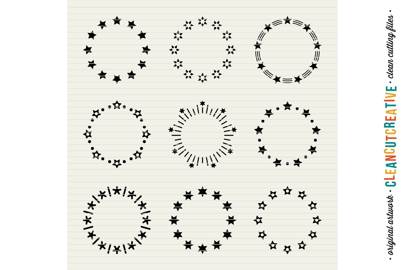 Download INTRODUCTION SALE SVG Monogram Frames svg Circle Monograms stars - SVG DXF EPS PNG By ...