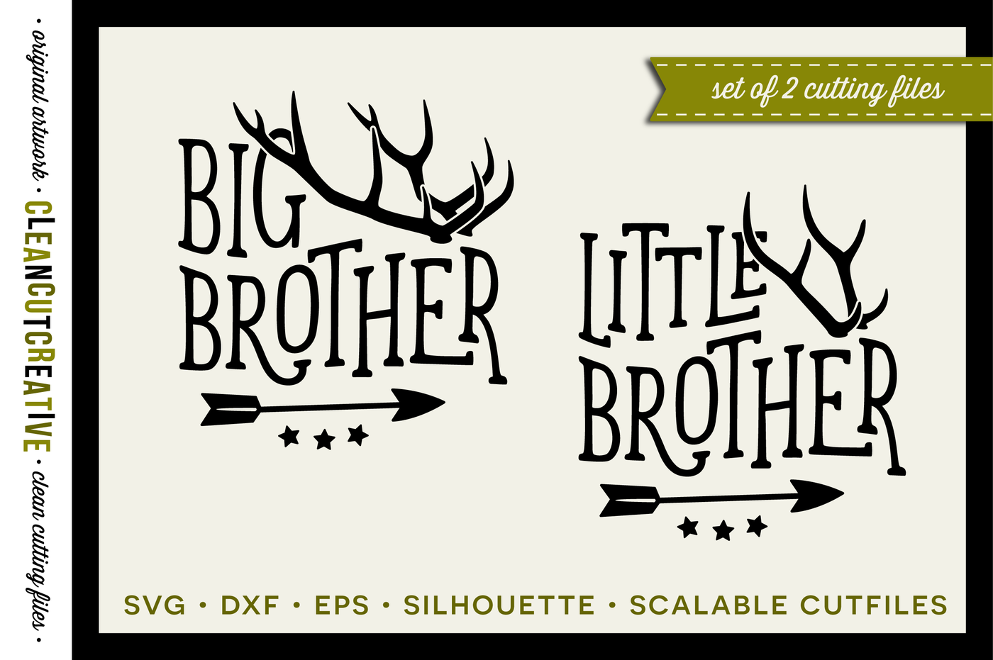 Download Svg Big Brother Little Brother Design With Antlers And Arrow Svg Dxf Eps Png By Cleancutcreative Thehungryjpeg Com