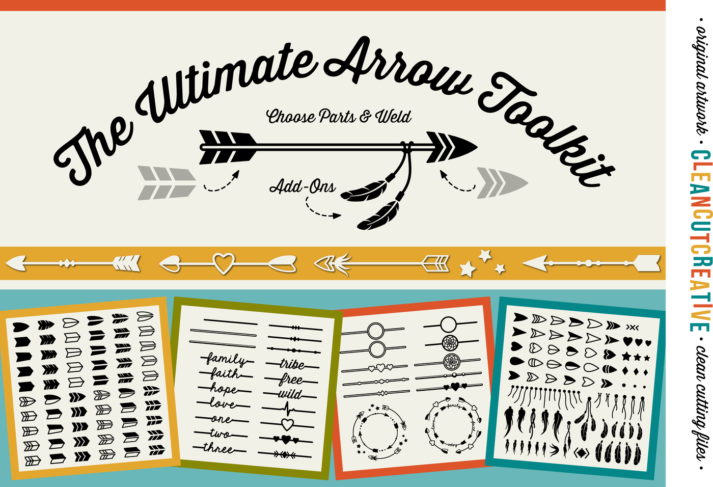 Download The Ultimate Arrow Toolkit Diy Arrows Boho Feathers Dreamcatcher Monogram Frame Svg Dxf Eps Cricut Silhouette Clean Cutting Files By Cleancutcreative Thehungryjpeg Com