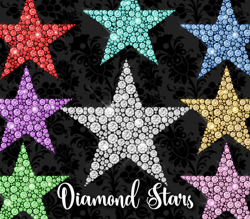 diamond star clipart black