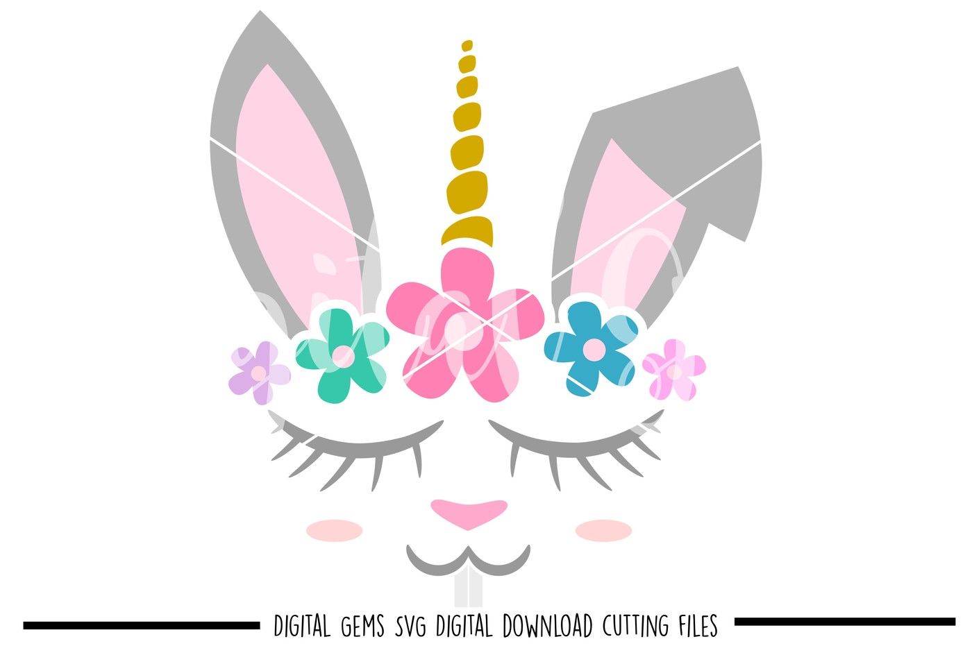 Unicorn Rabbit SVG / DXF / EPS /PNG files By Digital Gems | TheHungryJPEG