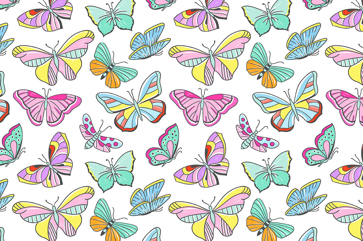 Spring Butterflies By Redchocolate Illustration | TheHungryJPEG