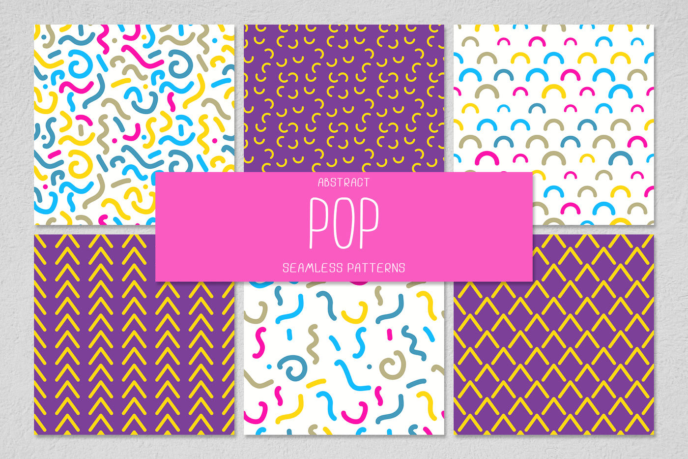 6 POP seamless patterns By Som_Stock