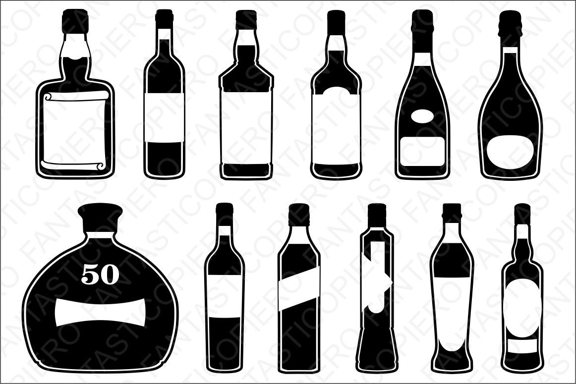 Download Bottles with label SVG files for Silhouette Cameo and ...