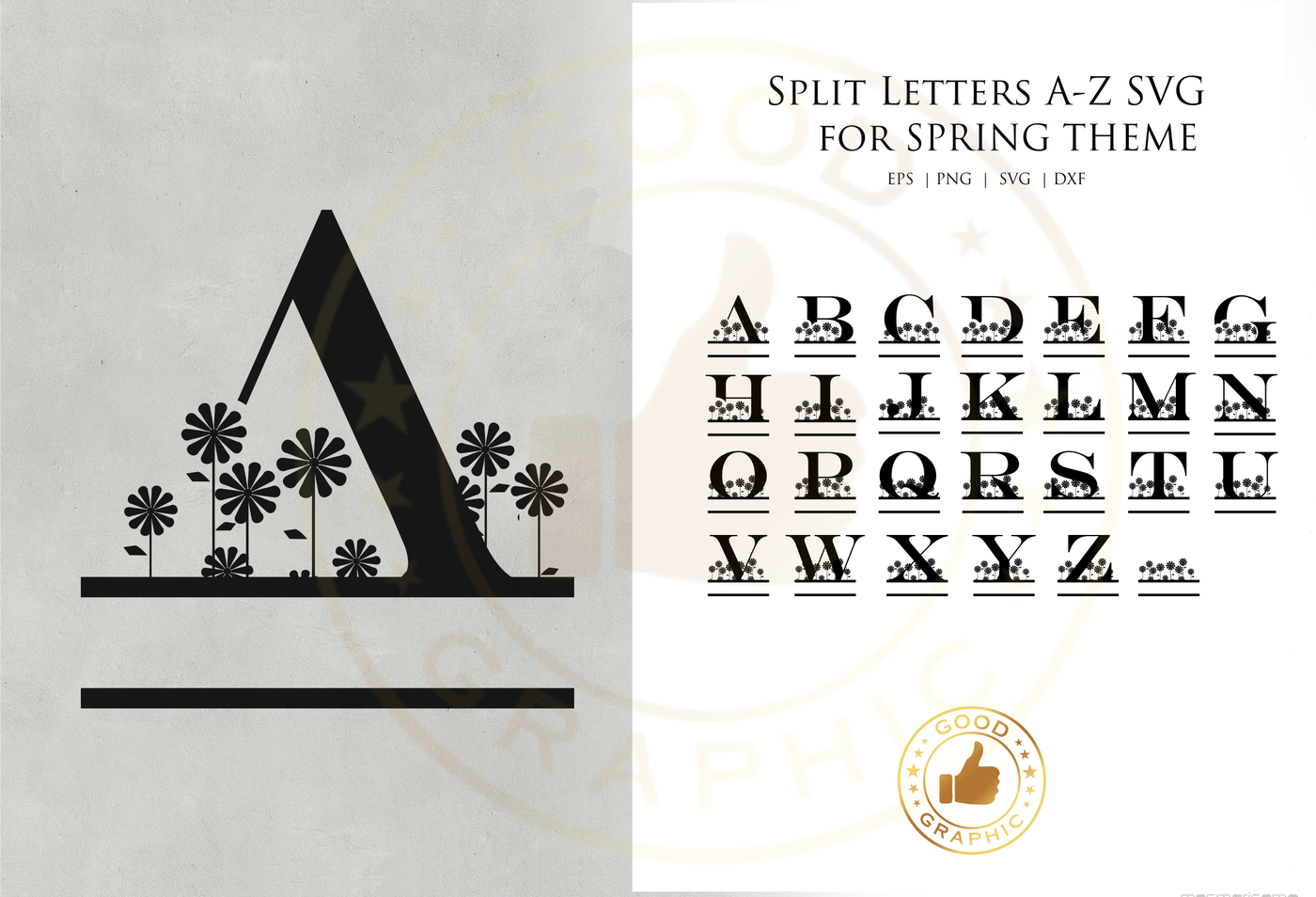 Download Split Letters A-Z SVG for spring theme By Good Graphics ...