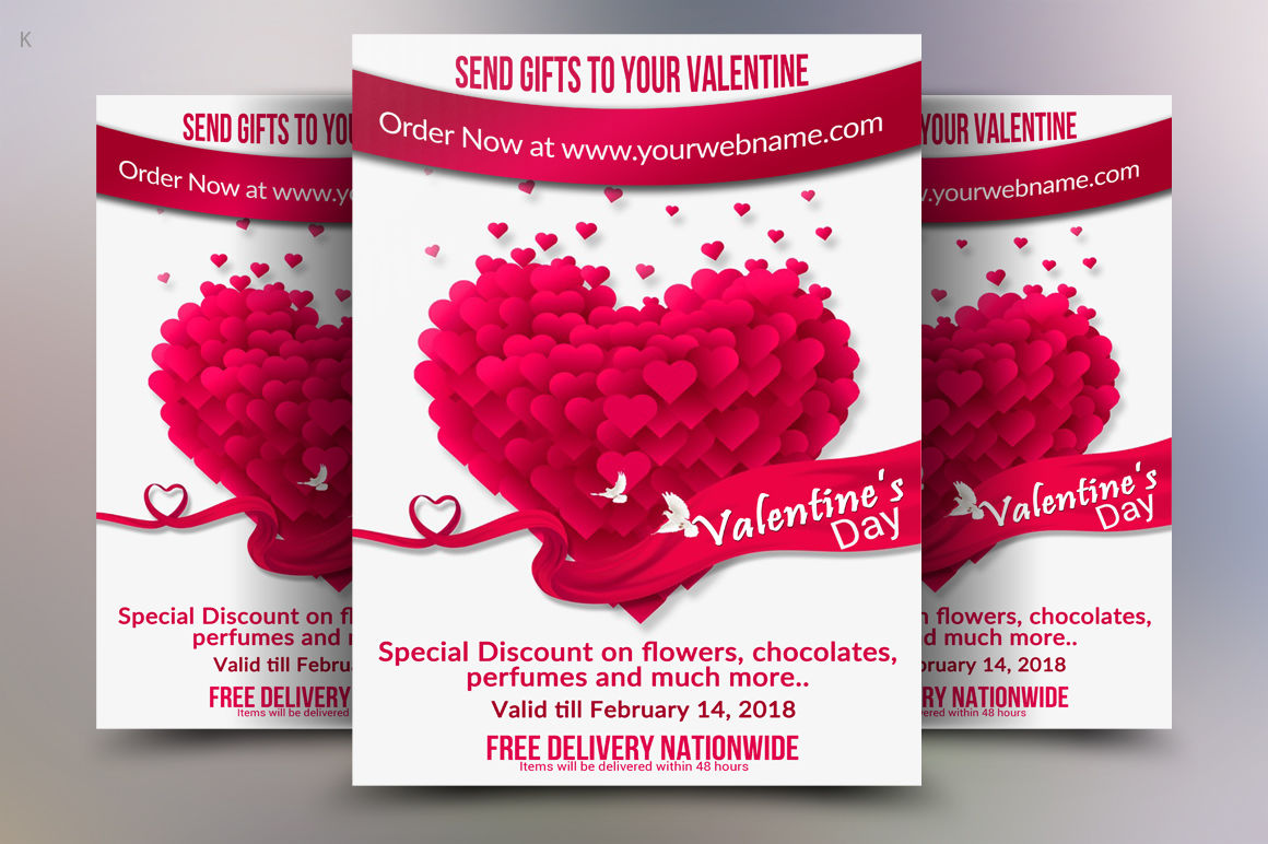 Valentine S Day Flyer Template Bundle By Ayme Designs Thehungryjpeg Com