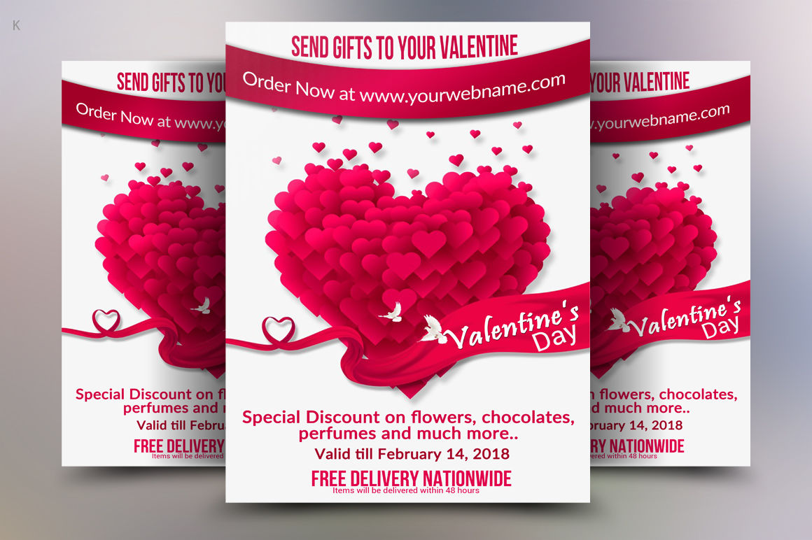 Valentine s Day Flyer Template Bundle By Ayme Designs TheHungryJPEG